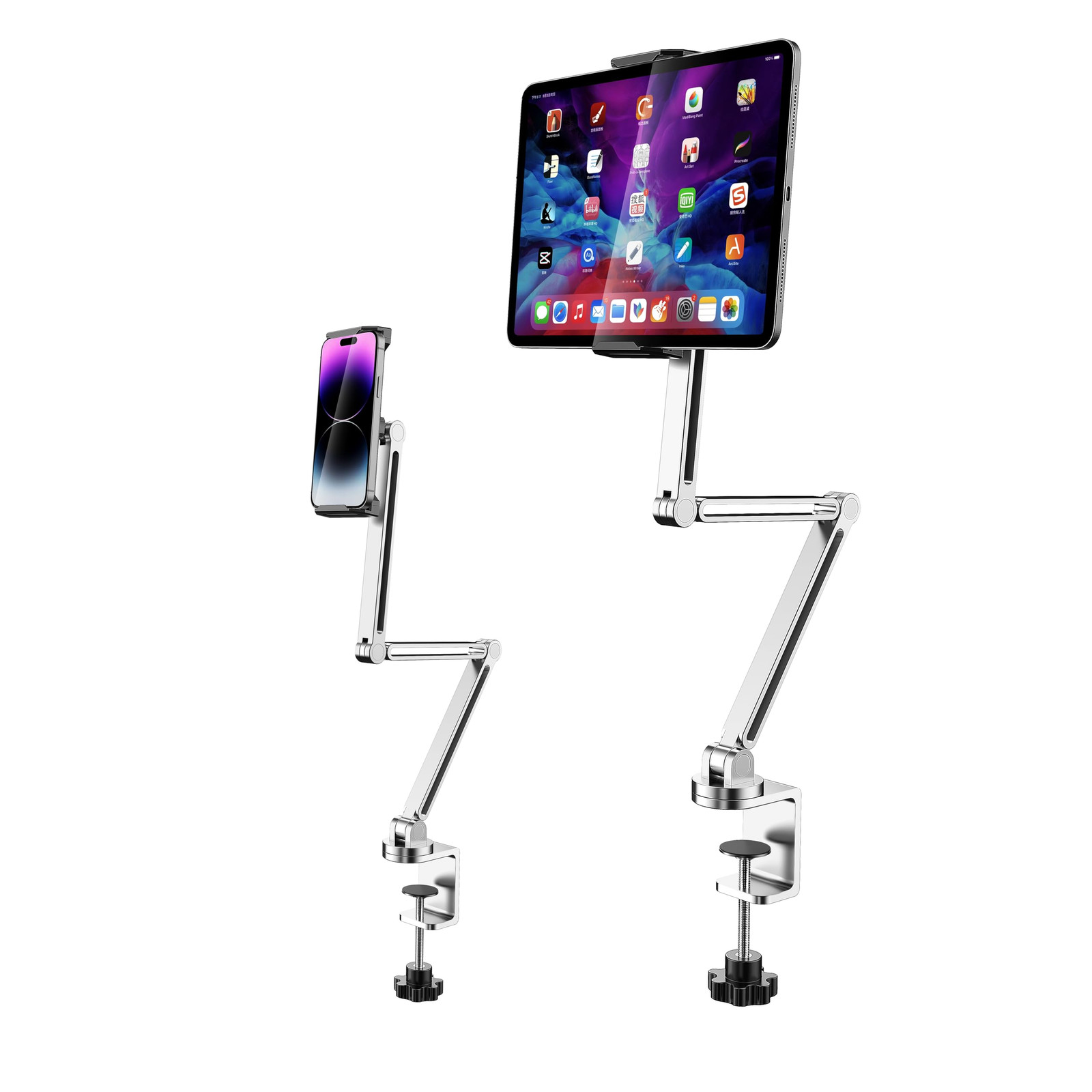 Adjustable iPad Desk Mount – Super Grip Tablet Arm Holder for Desk, 360° Rota...