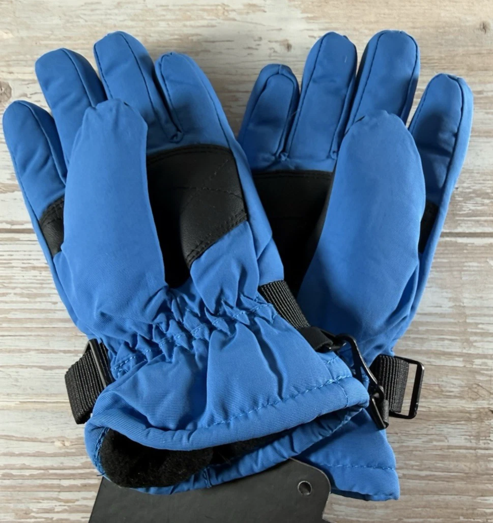 Kids Snow Ski & Snowboarding Waterproof Insulated Winter Gloves-Blue/Small