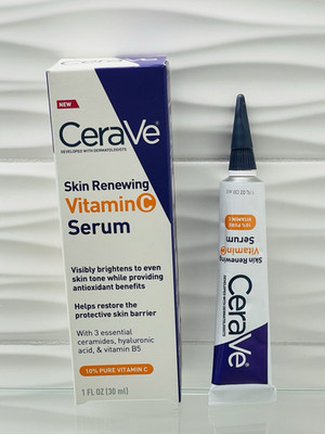 CeraVe Skin Renewing Vitamin C Serum w/ Hyaluronic Acid & Cereamides 1 fl oz-NEW