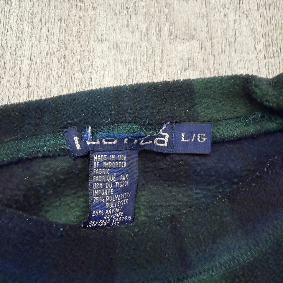 Suéter Nautica Vintage Para Hombre Grande Verde Azul Cuadros Polar Cuello Redondo Años 90 Abuelo Foto 4 de 4