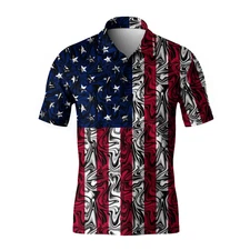 NEW Obnoxious Golf Polo Shirt Patriotic Flag USA Mens 5XL Short Sleeve 6913