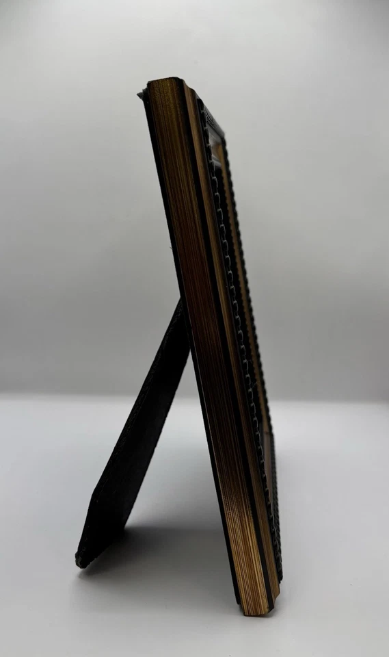 Marco de fotos dorado y negro grabado marco de fotos 7x9 en 4x6 Foto 2 de 4