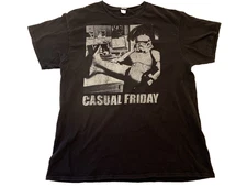 Vintage Y2K Lucasfilms Star Wars Shirt L Casual Friday Stormtrooper Meme Black