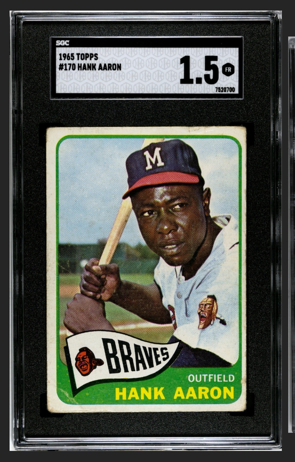 1965 TOPPS CARD #170 HANK AARON SGC 1.5 - Vintage