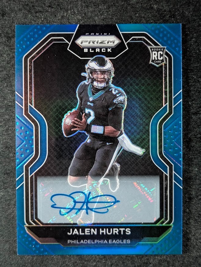2022 Panini Chronicles Prizm Black JALEN HURTS 7/25 Rookie RC Auto Blue #PB-19