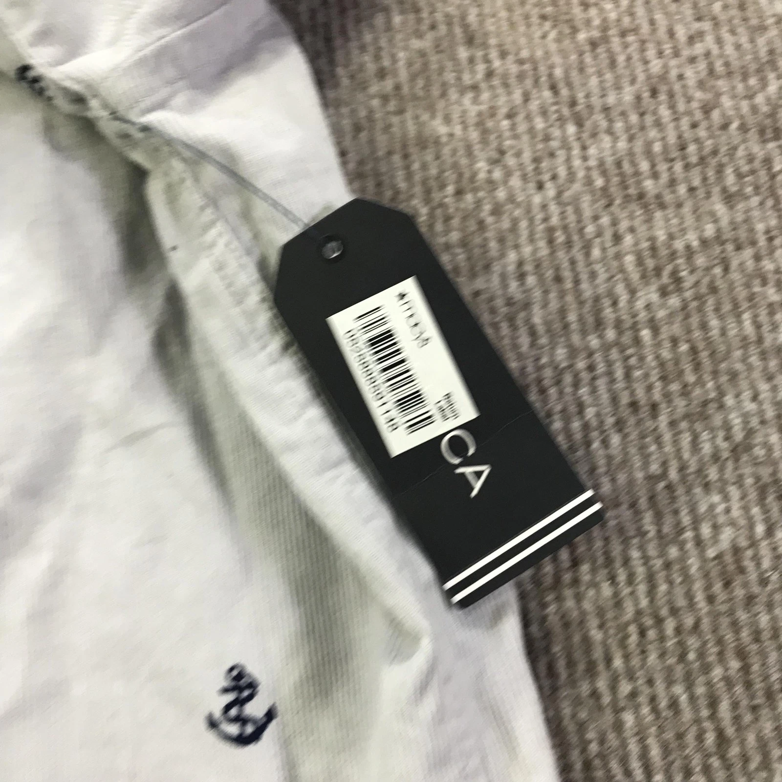 Nautica Shirt Mens 2XL Grey Classic Fit Anchor Print Button Front Nautical - product detail image 5
