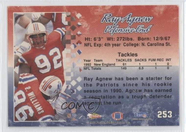 1993 Pacific Ray Agnew #253 - Image 2 of 2
