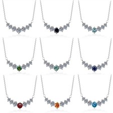 5CT Moissanite Necklace S925 Sterling Silver V Pendant Women's Choker Gift UK