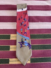 Vintage John Henry Silk Novelty Necktie Ice Skating Winter Scene Made in USA