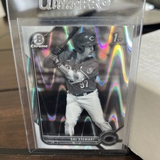 Sal Stewart 2022 1st Bowman Draft Chrome Black and White Raywave ROOKIE SEE DESC