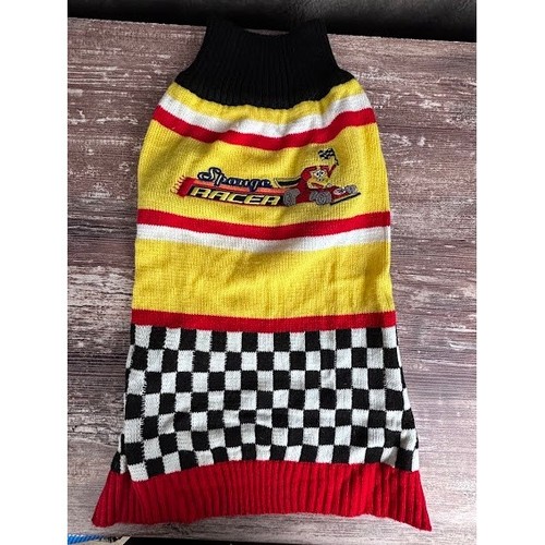 Nickelodeon Spongebob Squarepants Sponge Racer Dog Sweater Size Large - Picture 3 of 11