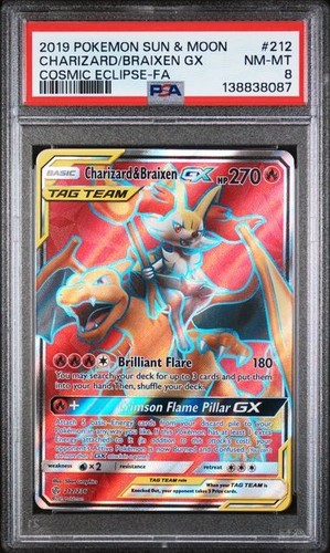 Charizard & Braixen-GX graded PSA 8 for sale on eBay