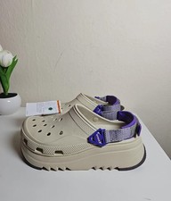 Crocs Clasdoc Unisex Hiker Platform Clogs Beige/Purple  Size Men UK   Women 8