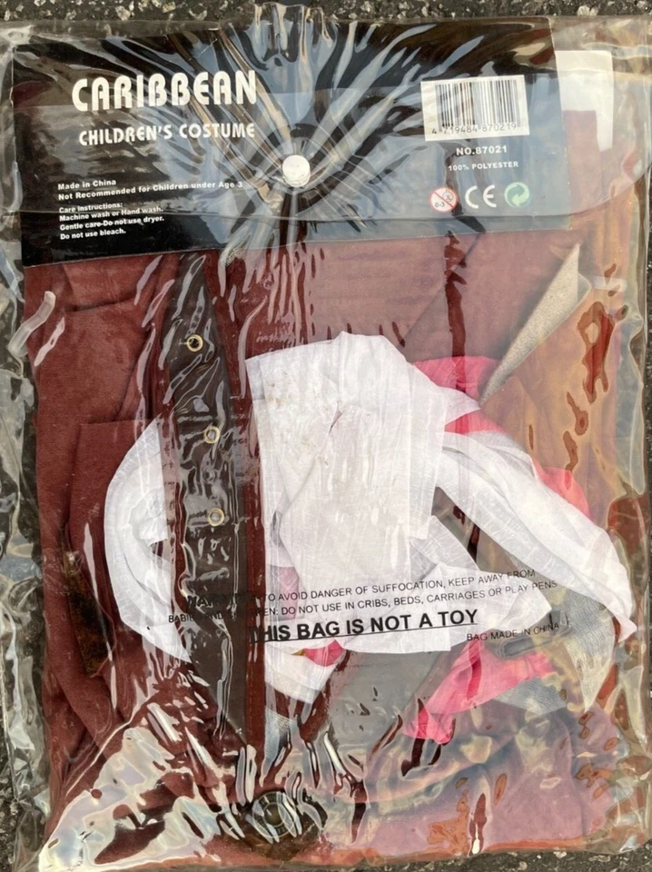 Disfraz Pirata Caribeño Niño CON Accesorios, Talla L (11-14) TOTALMENTE NUEVO Foto 2 de 2