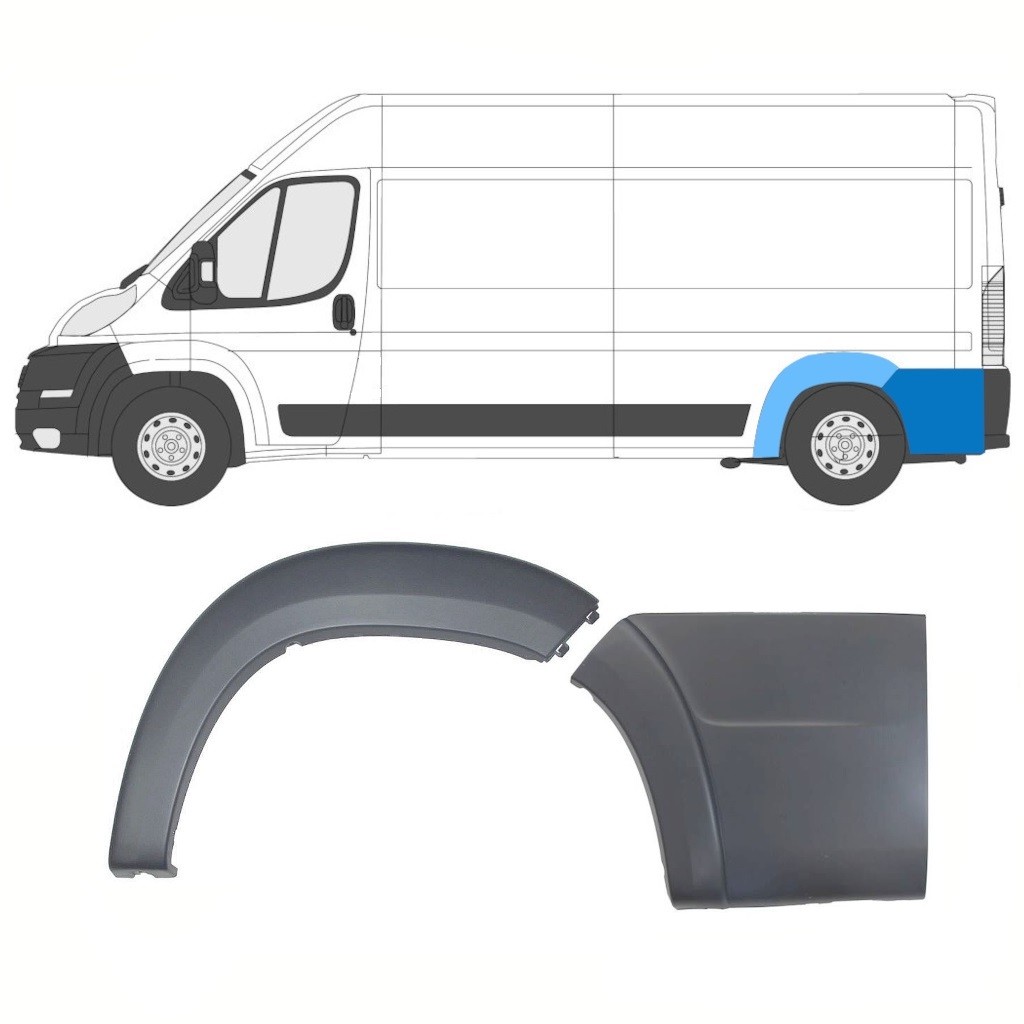 Set of rear wheel arch trims for Citroen Jumper 2006-2014 / Left