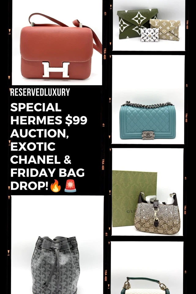 👀SPECIAL HERMES $99 AUCTION, EXOTIC CHANEL & SUMMER WEEKEND SALE🔥