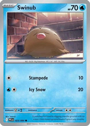 Swinub 23/94 Reverse Holo | Phantasmal Flames | Pokemon Card