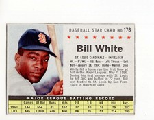 1961 Post Cereal Bill White #176b St Louis Cardinals Free Shipping
