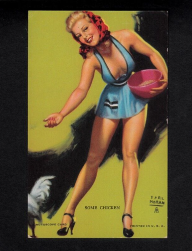 Vintage Mutoscope Pin-Up - 'Some Chicken' - Earl Moran Artist - 第 1/2 張圖片
