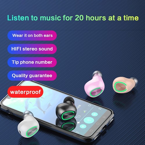 Mini Wireless Bluetooth Earphone In Ear Sport With Mic Handsfree Single Headset - Picture 13 of 33