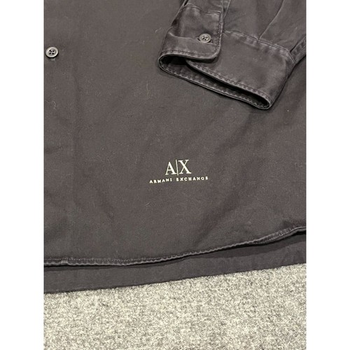 Armani Exchange button up long sleeve shirt size XL black cotton RN#91714 - Picture 4 of 5