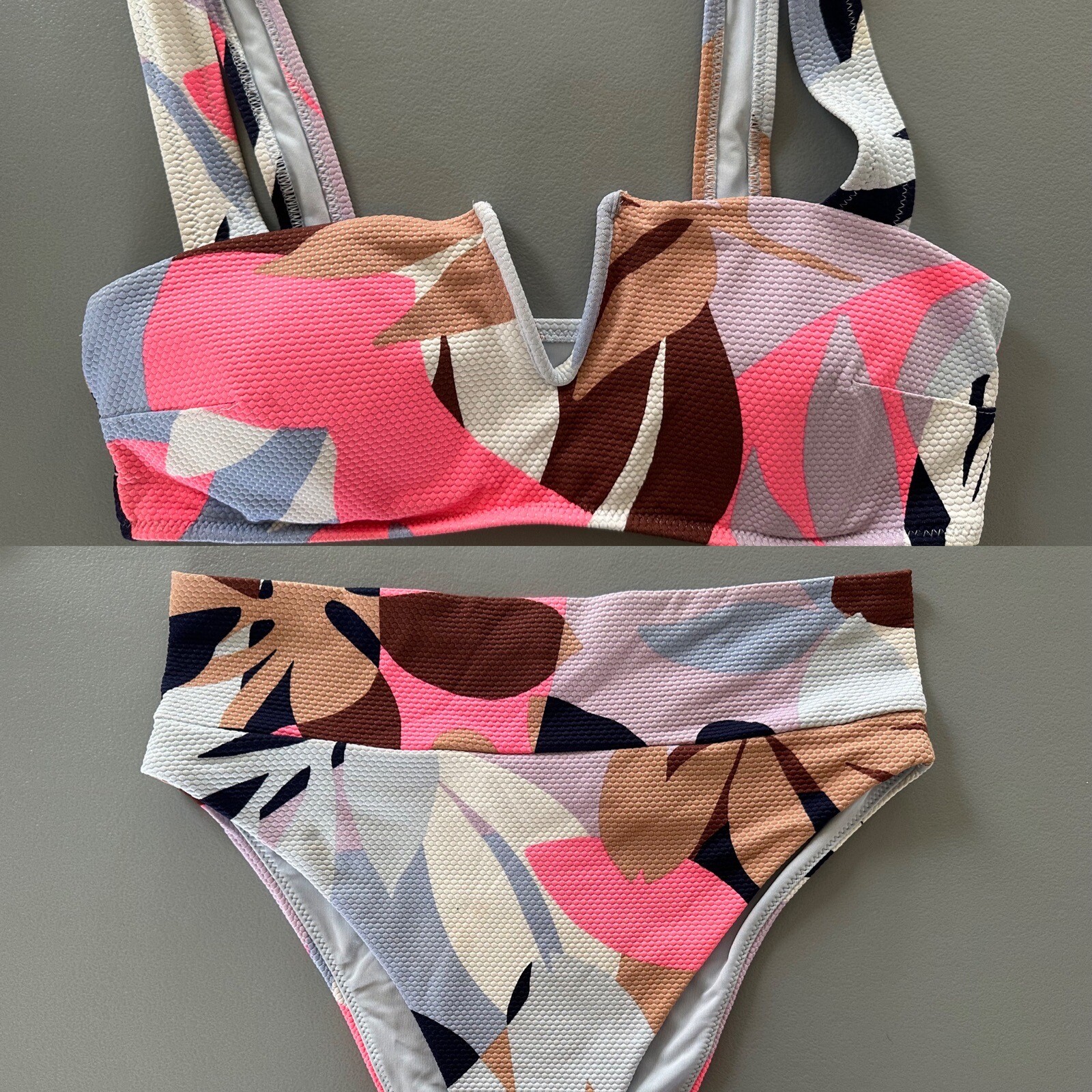 Women’s Tropical Floral Print AERIE Bikini Swimsuit S… Gem