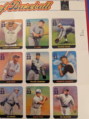 Vintage Legends Of Baseball Stamp Sheet US 2000 Souvenir USPS & Tigers Schedule - Picture 5 of 9