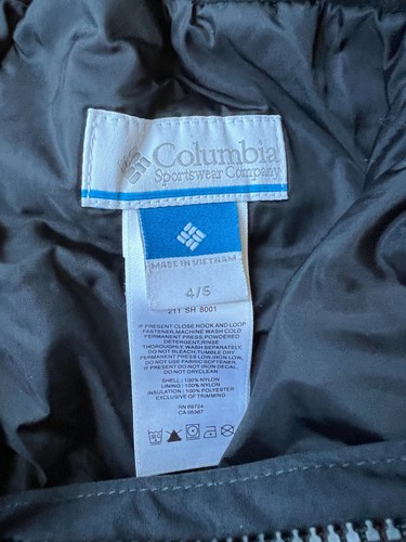 Columbia girls boys unisex black snow bib pants sz 4-5 years Waterproof - Picture 6 of 8