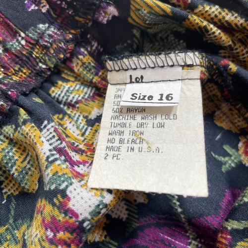 Falda Vintage Multicolor Floral Hasta la Rodilla Talla UK 10 US 6 Hecha en EE. UU. Retro - Imagen 7 de 7
