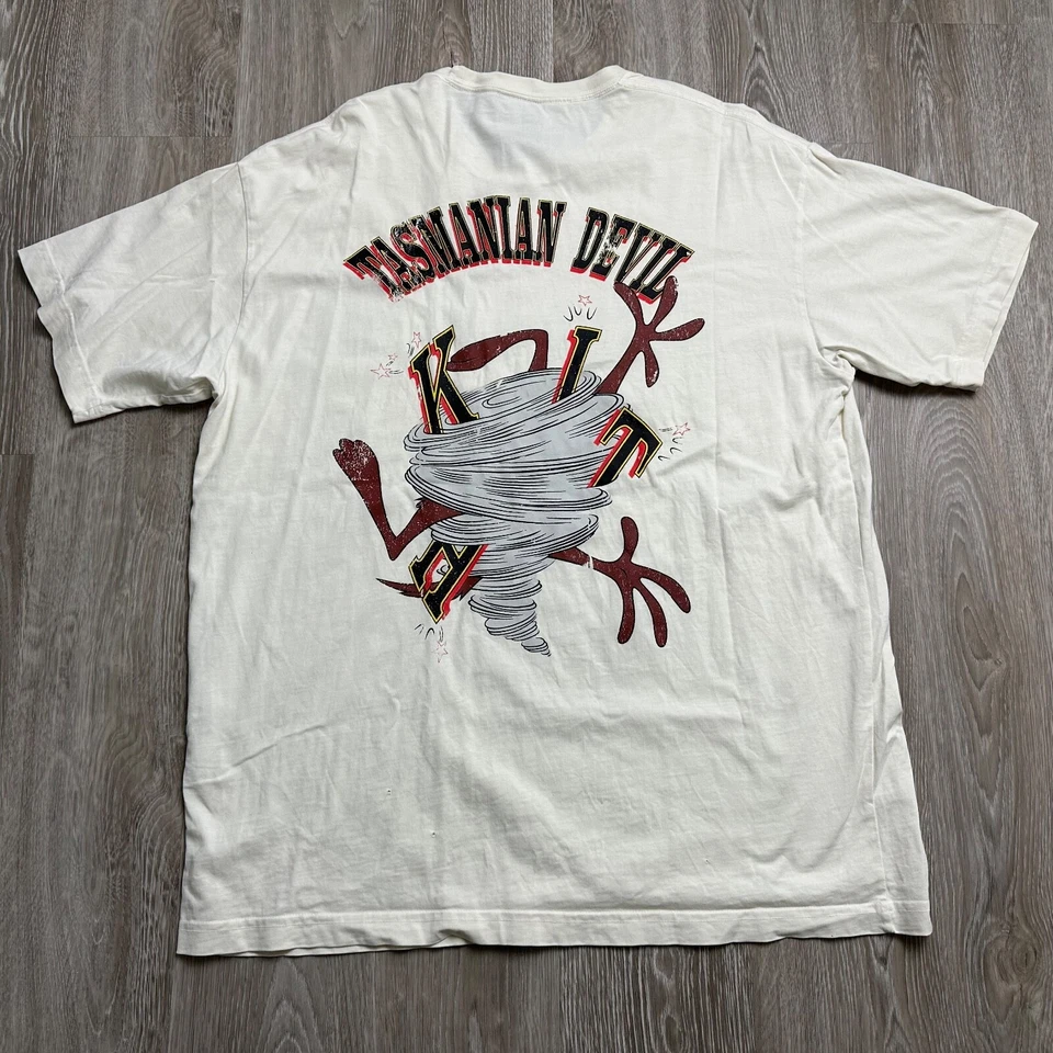 Camiseta Kith Looney Tunes Taz Tasmanian Devil Vintage Blanca Negra Marrón Para Hombre L Foto 2 de 4