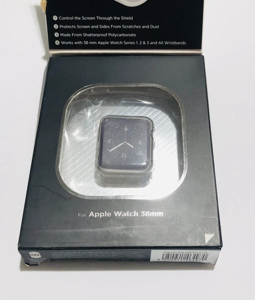 Pantalla de parachoques transparente X-Doria Defense 360 para Apple Watch 38 mm Foto 3 de 4