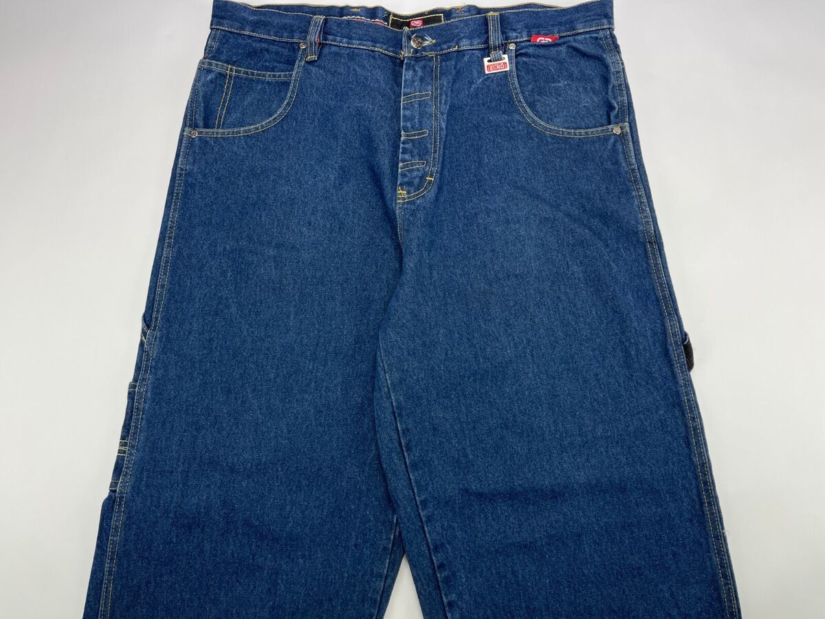 Ecko Unltd jeans, blue vintage baggy pants, 90s hip hop, Y2K Ecko Unltd jeans, blue vintage baggy pants, 90s hip hop, Y2K