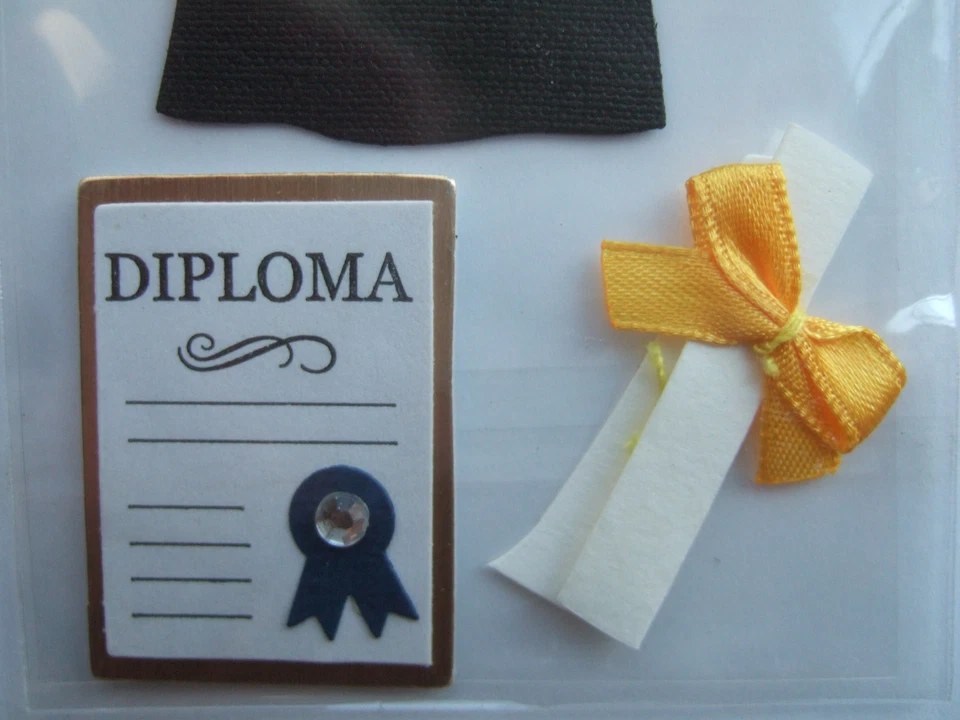 GRADUACIÓN Sandylion Essentials Pegatinas Dimensionales; Graduado, Vestido Gorra Diploma Foto 2 de 2