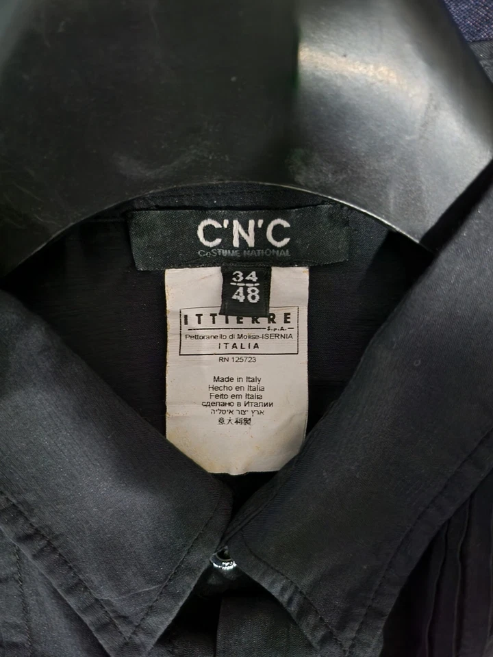Camisa negra de diseñador CNE CoSTUME NATIONAL para hombre talla mediana hecha en Italia 🇮🇹 Foto 3 de 4