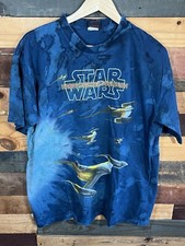 Vtg 90s Star Wars Movie Promo Naboo Fighter Squadron All Over Print Shirt Large