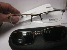 NEW Revolution Eyeglass Frame W/ Magnet sun shade REV560 BRCP 50-19-140 w/case