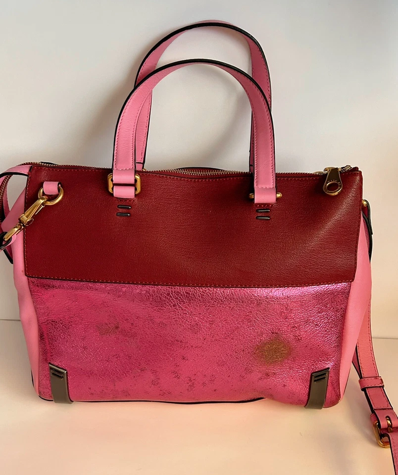 Bolso de Mano Marc By Marc Jacobs Isla Protegida Bloque de Color Rosa Metálico Foto 4 de 4