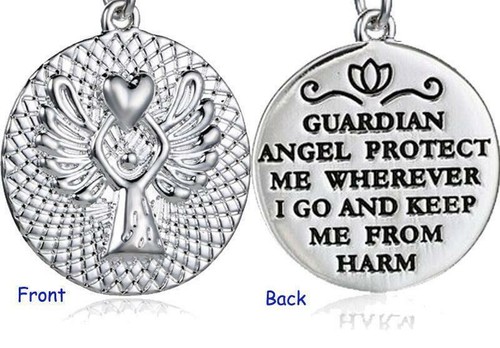 GUARDIAN ANGEL PROTECT PRAY RELIGIOUS pendant 22" Sterling silver 925 necklace - 第 1/5 張圖片