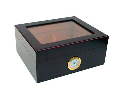 Maypes Cigar Aficionado Desktop Humidor w/Hygrometer and Divider