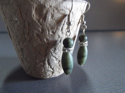 1 Pair Old 1"in Turquoise Color Boeling Looking Pins Shape Small Dangler - Picture 3 of 7