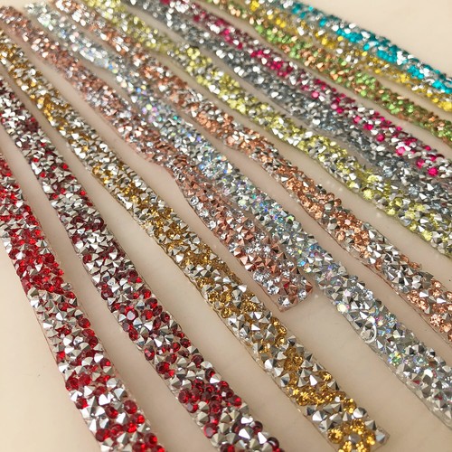Rhinestone Wedding Cake Card Sparkly Trim Costume Craft DIY Diamante Wrap Ribbon - Picture 3 of 46