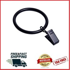 1.5, Black T O K G O 40-pack black Metal Curtain Rings with Clips