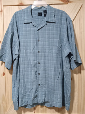 Arrow Short Sleeve Button Down Men's XL Blue Plaid