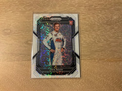 2023 Panini Prizm Racing Jack Wood White Sparkle Prizm Rookie #56