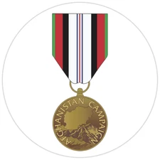 Afghanistan Campaign Medal Bumper Sticker Military Vinyl Soldier Decal 5"