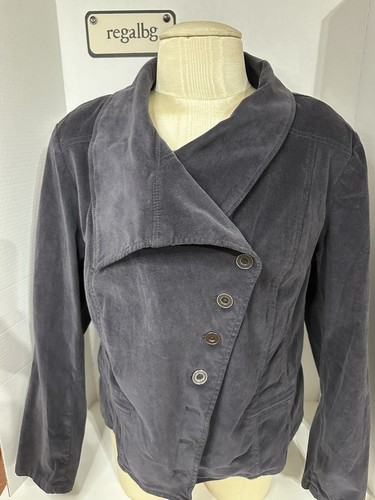 LANE BRYANT Womens Dark Gray Jacket Asymmetrical Button Plus Sz 20 Long Sleeve - Picture 8 of 11