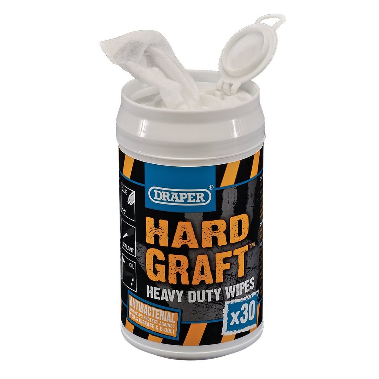 Draper Hard Graft Heavy Duty Wipes (Tub of 30)