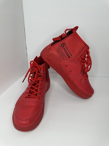 Red Woman High tops Size 9 With Zipper Back - Picture 6 of 9