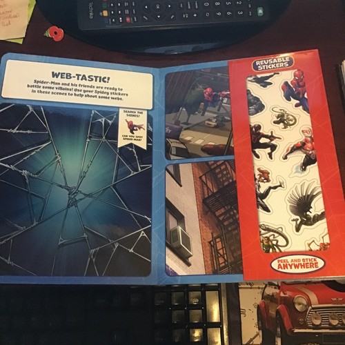 PEGATINAS HÉROE MARVEL SPIDERMAN TAPA DURA CUMPLEAÑOS NAVIDAD NIÑOS - Imagen 2 de 2