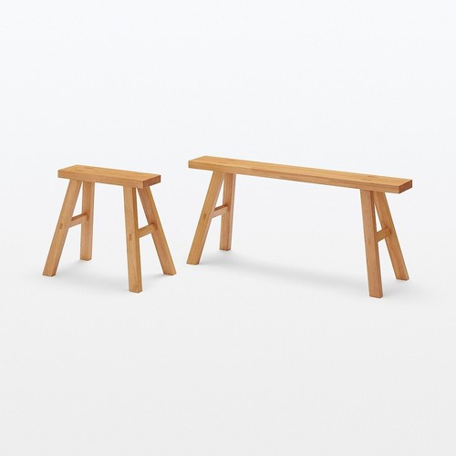 MUJI Rubber Wood Bench Stool Large 39 x 11 x 17 inch (100×30×44cm) NEW JAPAN - Picture 5 of 6